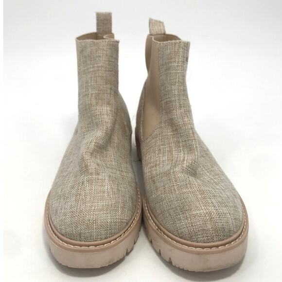 Dolce Vita Pepper Nude Tan Lug Sole Chelsea Boots Size 8 Pull On - Picture 5 of 11